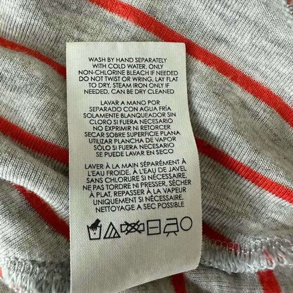 CAbi 5331 Ruffle Tank Gray Orange Striped Asymmetric Hem Sleeveless Top Sz S - Picture 7 of 7